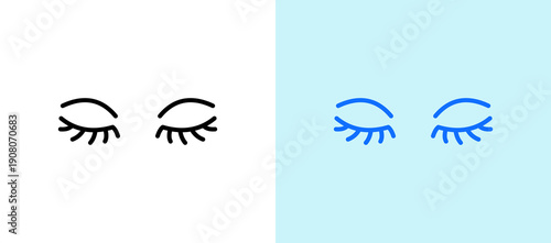 Eyelash whiteblue icon