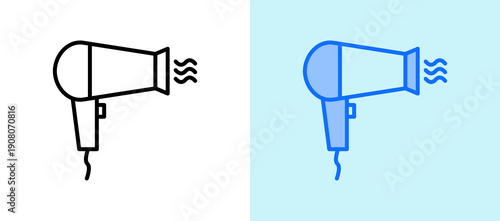 Hair Dryer whiteblue icon