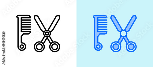 Comb whiteblue icon