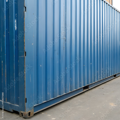Blue Corrugated Shipping Container Metal Texture