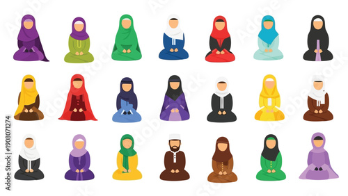 Colorful collection of cartoon characters in various poses and outfits