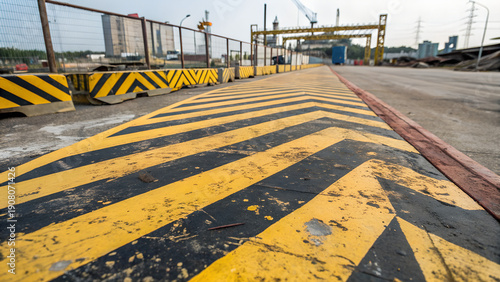 Black And Yellow Hazard Warning Tape Texture