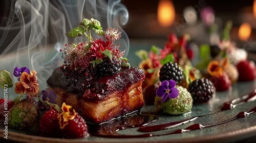 chocolate cake with berries
