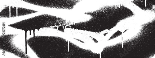 Abstract Graffiti Spray Paint Drips on Black Background.
