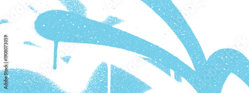 Abstract light blue paint splatter on white background.