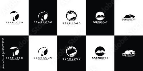 Bear Logo Vector Collection – Perfect for outdoor brands, adventure companies, sports teams, streetwear labels, wildlife organizations, craft breweries, and businesses seeking a strong, powerful, bold