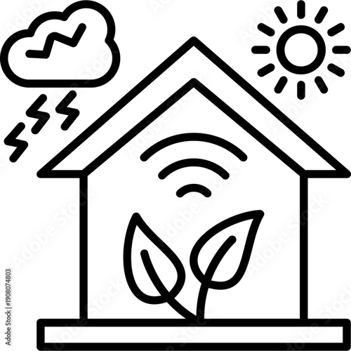 Smart Green Home Icon