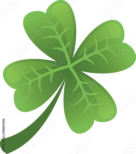 Shamrock cartoon icon. Irish lucky clover leaf