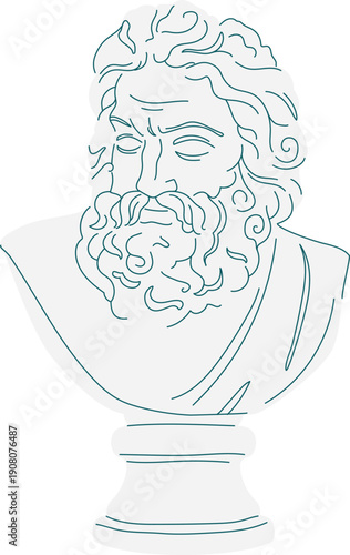 Ancient greek head sculpture. Male classic bust