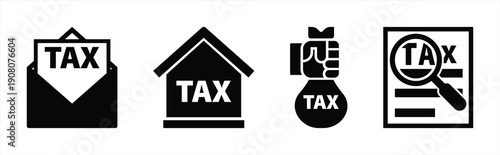Tax Payment and Financial Document Icon Set
