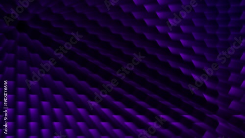 Abstract dark purple geometric pattern with repeating dimensional wave motion creating a seamless loopable background