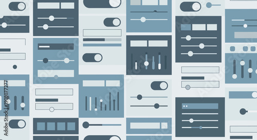 User interface design elements and control sliders for digital applications