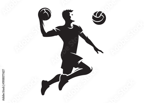 volleyball player logo silhouette vector, volleyball player jumping silhouette vector illustration, playing volleyball logo silhouette vector, volleyball sportsman logo vector silhouette logo