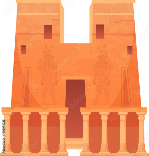 Ancient egyptian tomb. Antique building cartoon icon