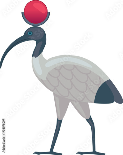 Bennu symbol. Ancient egyptian bird deity cartoon icon