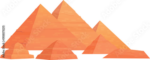 Egyptian pyramids cartoon icon. Travel landmark symbol