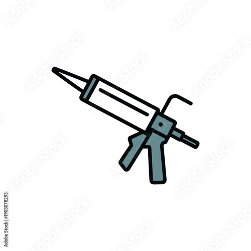 Caulking gun tool is ready for application.