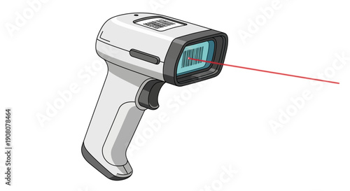 Illustration of an advanced barcode reader facilitating efficient retail operations