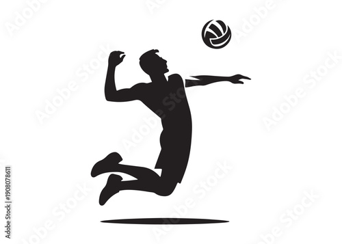 volleyball player logo silhouette vector, volleyball player jumping silhouette vector illustration, playing volleyball logo silhouette vector, volleyball sportsman logo vector silhouette logo
