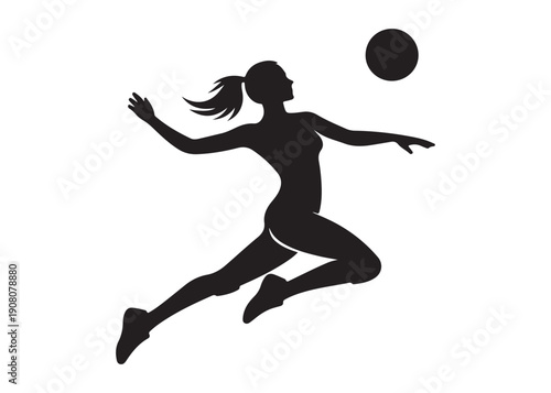 volleyball player logo silhouette vector, volleyball player jumping silhouette vector illustration, playing volleyball logo silhouette vector, volleyball sportsman logo vector silhouette logo