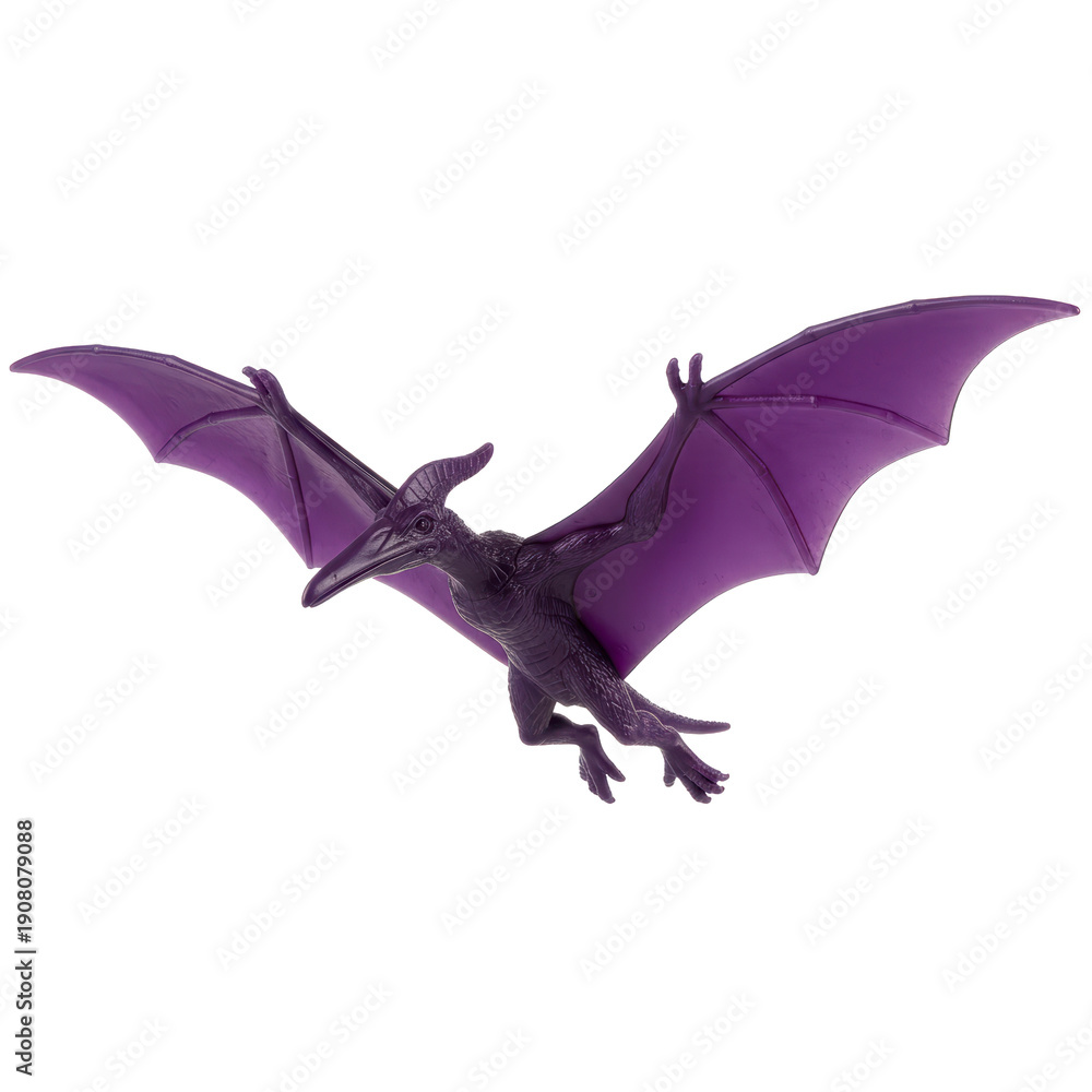 Fototapeta premium Pterodactyl toy isolated on black