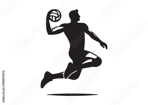 volleyball player logo silhouette vector, volleyball player jumping silhouette vector illustration, playing volleyball logo silhouette vector, volleyball sportsman logo vector silhouette logo