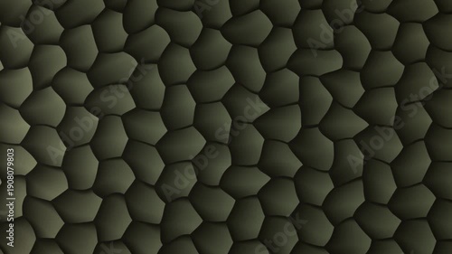 Dark olive green bumpy texture background with repeating geometric shapes pattern creating a seamless loop
