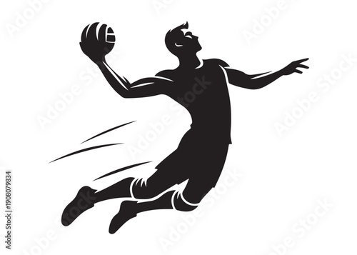 volleyball player logo silhouette vector, volleyball player jumping silhouette vector illustration, playing volleyball logo silhouette vector, volleyball sportsman logo vector silhouette logo
