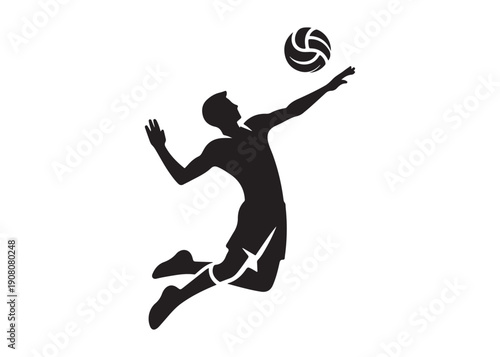 volleyball player logo silhouette vector, volleyball player jumping silhouette vector illustration, playing volleyball logo silhouette vector, volleyball sportsman logo vector silhouette logo