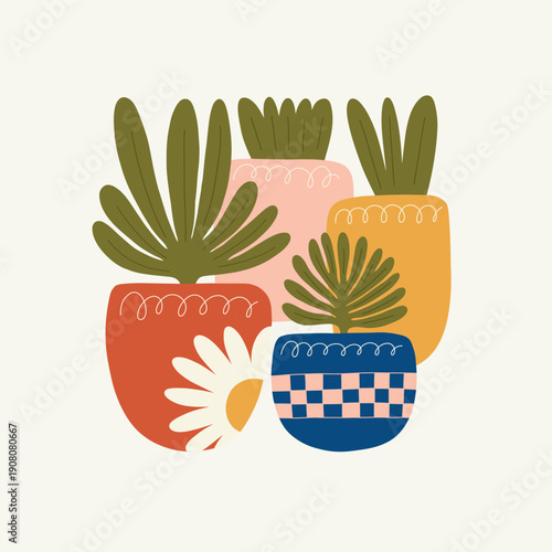 Floral abstract elements. Botanical composition. Modern trendy Matisse minimal style. Floral poster, invite. Vector arrangements for greeting card or invitation design