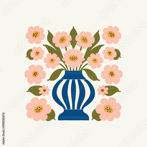 Floral abstract elements. Botanical composition. Modern trendy Matisse minimal style. Floral poster, invite. Vector arrangements for greeting card or invitation design