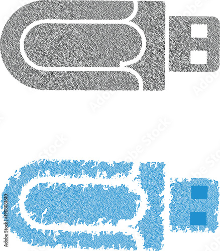 USB Flash Drive Icon with Halftone Texture