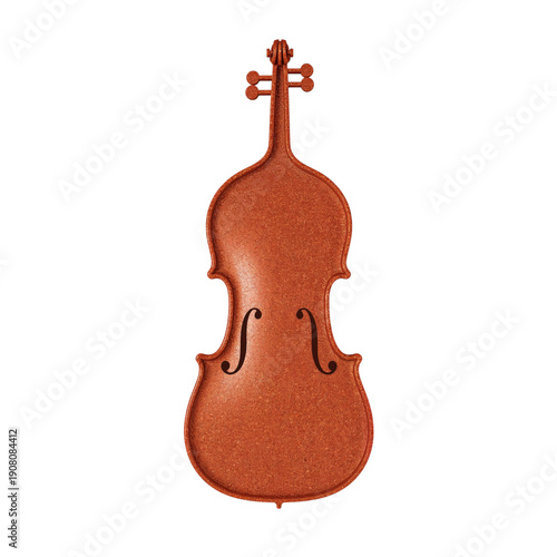 Violin Made From Recycled Materials Displayed on a Plain Background for Desig...
