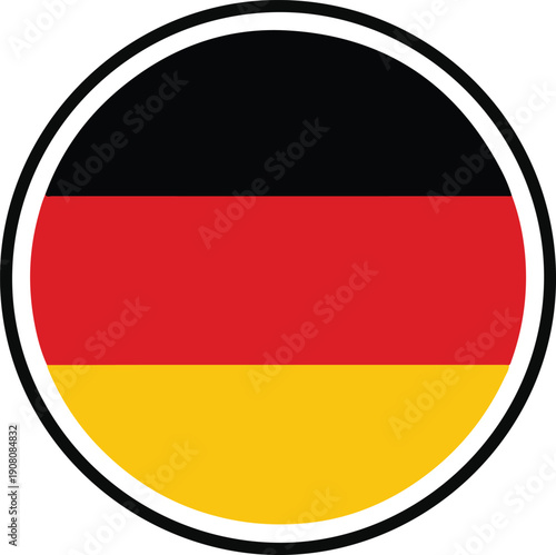 Free Download Circular icon of the german flag, black, red, and gold horizontal stripes - GFXLoad
