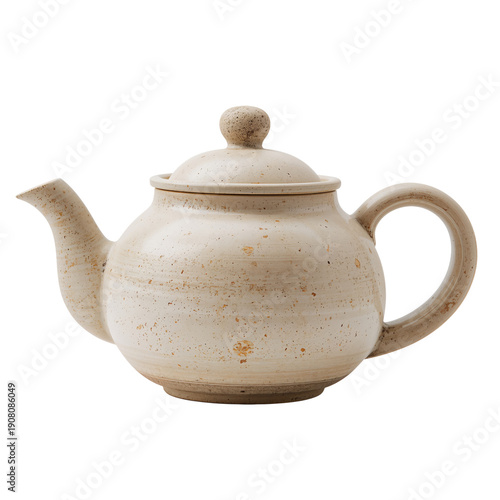 Crafted Stone Teapot Displayed on Plain Background for Kitchen Use and Decora...