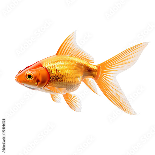 Goldfish Swims Gracefully in Clear Water