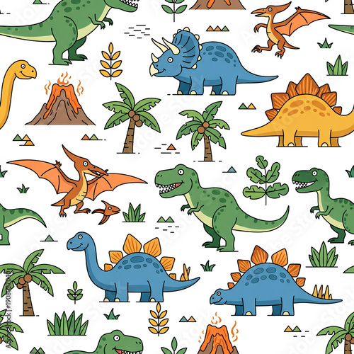 Dinosaur Pattern A Colorful and Playful Design for Kids 41.