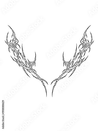 Cybersigilism tattoo design for waist