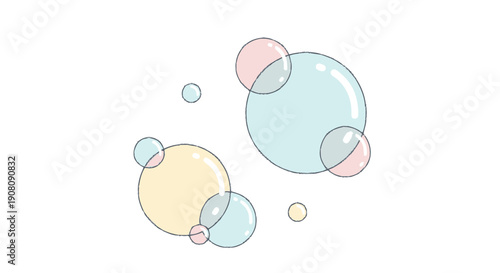 Colorful Bubbles Floating in Air.