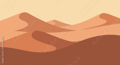 Desert Dunes Landscape Sand Hills Illustration.