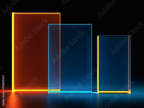 Translucent Color Acrylic Shapes in Minimal Composition