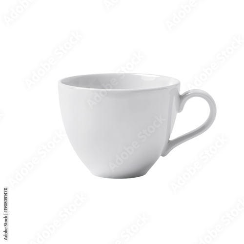 Empty White Coffee Cup on a Clean Background With No Objects Around