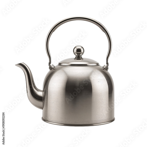 Stainless Steel Kettle on a Plain Background for Kitchen Use