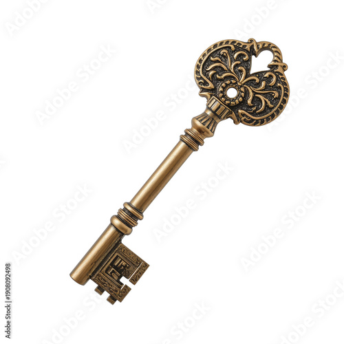 Key Rests on a Plain Background Showcasing Its Design and Details for Viewing
