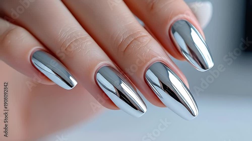 Chrome Nails - A Shiny and Modern Nail Art Design Tutorial.