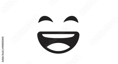 Black Smiling Face Emoji Icon 1.