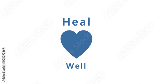 Blue Heart Symbol Healing Wellness.