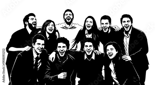 Group of smiling young professionals together.