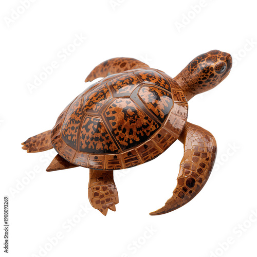 Decorative Turtle Figure Made of Resin With Detailed Design and Vibrant Colors