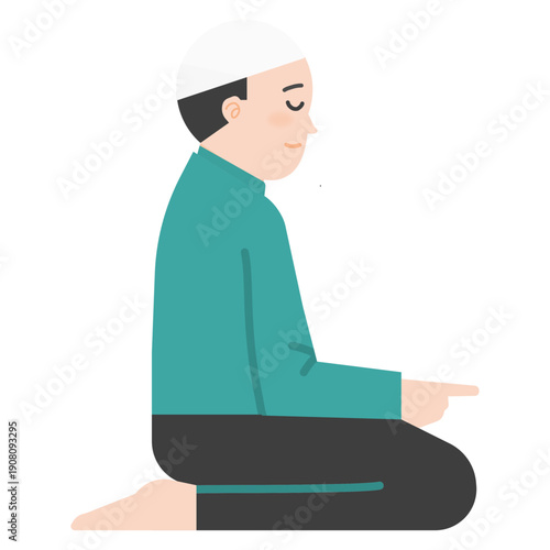 Vector illustration of a muslim man praying